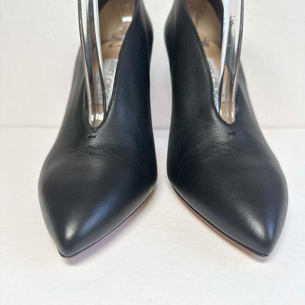 Jimmy Choo Lark 100 Studded Black Bootie Leather Heels Size 39.5 - Picture 5 of 15